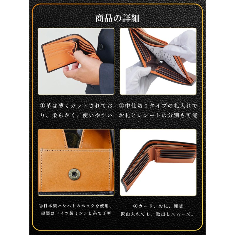 Fabrizio Wallet Men's Bifold Box Type Coin Purse Men's Wallet
