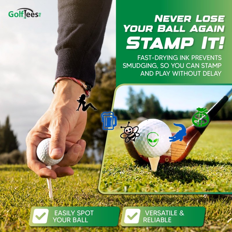 EZBallStamp Golf Ball Stamp - Red Bomb