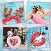2 Pieces Heart Pool Float, 47.3 x 39.4 Inch Inflatable