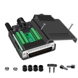 Jienk DB44 Solderless Male RS232 Serial Adapters, HDB44 Male D-SUB to 44Pin 3Row Terminal Block Breakout Board for CNC Computers Mechanical Equipment