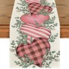 Artoid Mode Pink Eucalyptus Hearts Table Runner, Anniversary HoliKitchen Dining