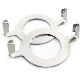 MARRTEUM E26 Lamp Harp Saddle Base Lampshade Holder 1-7/16" (36 mm) Non-Slip UNO Collar Adapter for E26 Threaded Base, 2pcs Silver Tone