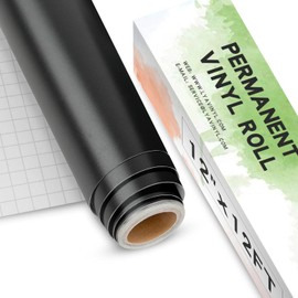 Matte Black Permanent Vinyl, 12" x 12 FT Vinyl with Cricut Cutting Machine - Lya Vinyl Matte Black Adhesive Roll for Mug, Cup, Window & Home Decal
