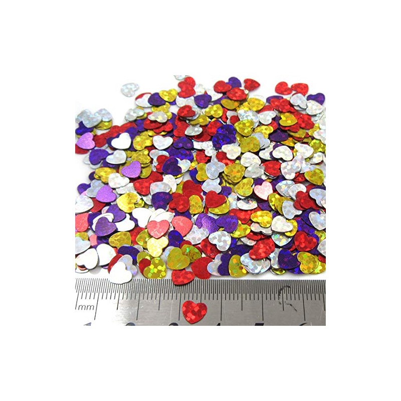 30 Grams"6mm Heart" Confetti Holographic Wedding Sequins Decorations (Multi-Colour -