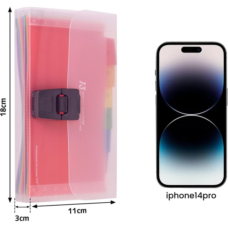 2 Pack Flash Card Holder Rainbow 13 Pockets A6 Accordon