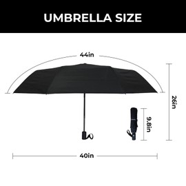 LLanxiry Compact Travel Umbrella, 44" Canopy, Automatic Open/Close Windproof Umbrella, 210T Pongee, 8-Rib Fiberglass, Travel Size Mini, Portable Rain/Sun Umbrellas UPF 50+ with Cover