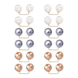 12 Pcs Pearl Pins Small Safety Pins for Clothes Decorative Brooch Pin Cardigan Clips Sweater Shawl Safety Clip Hijab Pins for Women Girls Muslim
