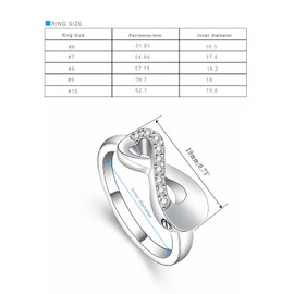 VCCWYQK Infinite Love Cremation Ring for Ashes, Stainless Steel, Keep Beloved Ashes, Keepsake Finger Ring, Urn Locket, Memorial Jewellery for Women, Stainless Steel, No Gemstone