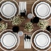 Contemporary Collection Combo White Plates with Black Rim - 7.5"