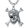 Lattd Skull Necklace 925 Sterling Silver Gothic Pirate Skull Head
