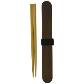 Tatsumiya Chopstick Case Set, Magewappa-Style (Bentwood), Made in Japan, Dark Brown, 7.5 inches (19 cm)
