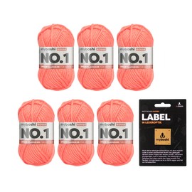 myboshi No.1 Wool for Crochet and Knitting, Quick Knitting Yarn, Durable Hat Wool, Knitting Wool, Crochet Wool, Mulesing-Free, 55 m / 50 g, 30% Wool (Merino Wool), Pink (Rouge), 6 Balls