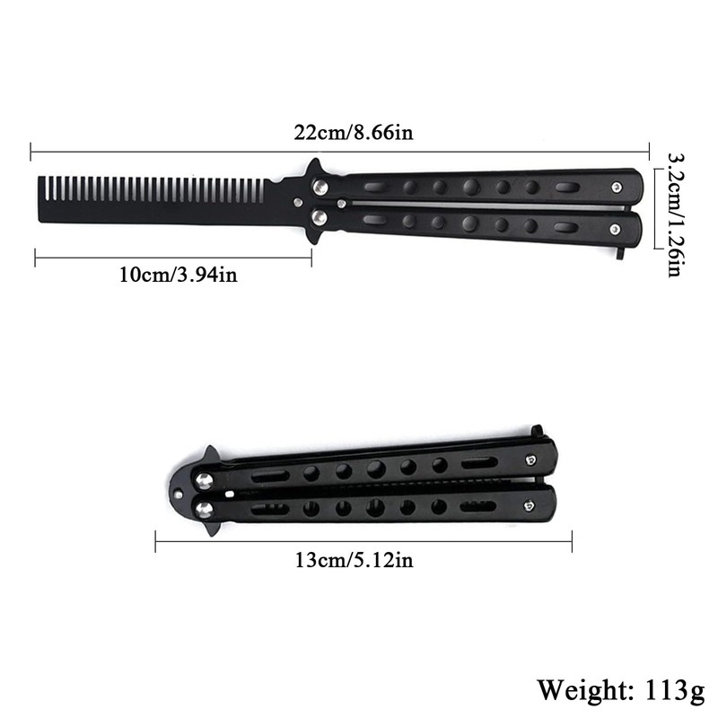 Butterfly Comb Stainless Steel Foldable Pocket Comb - Spring Hair