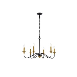 Elegant Furniture & Lighting Rohan Collection 6-Light Chandelier