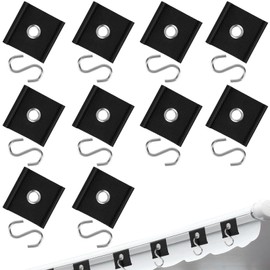 URAQT RV Awning Hooks, 10PCS RV Awning Accessory Hangers S Hook for Piping Rail 5/6 mm,7/8 mm, RV Awning Light Clips Hanger, Camper Awning Hooks for Party Camping Tent Indoor Outdoor Decor(Black)