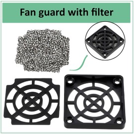 AERZETIX - C15112-40 x 40 mm protective grille for PC fan computer fan with dust filter for PC computer case - filter tight 30 ppi - made of plastic - colour black