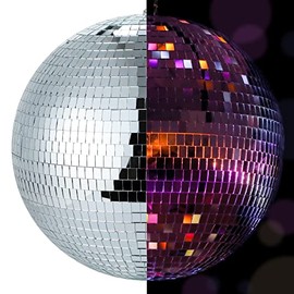 16 Inch Large Mirror Disco Ball 80's 90's Disco Ball Decoration Silver Hanging Party Disco Ball for DJ Club Stage Bar Party Wedding Holiday Decoration (16 Inches)