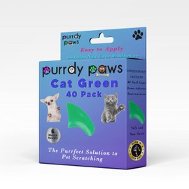 Purrdy Paws 6 Month Supply Soft Nail Caps for Cats Green Kitten - Extra Adhesives