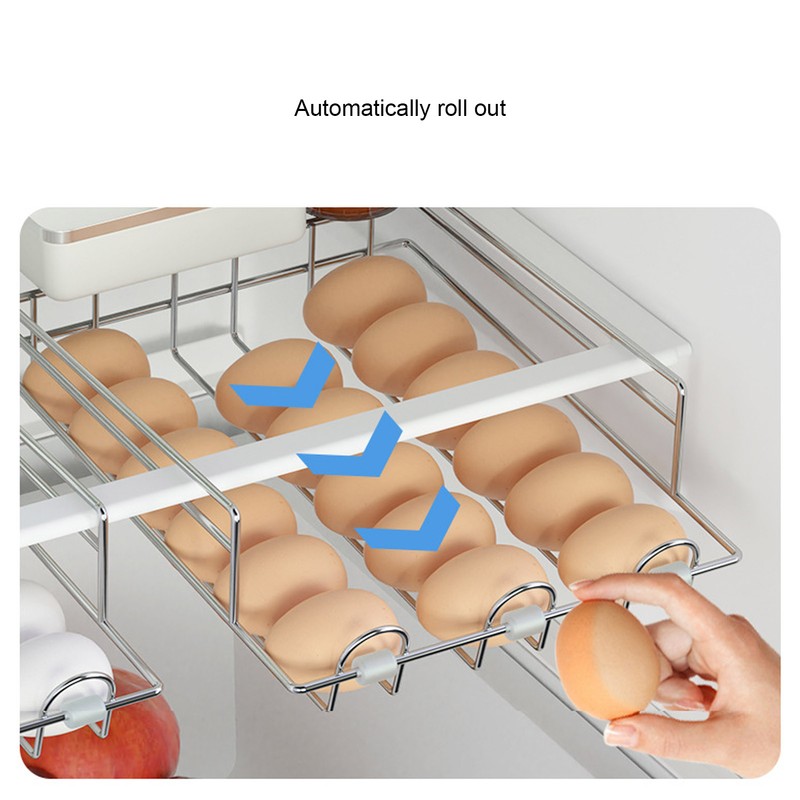 Refrigerator Egg Rack Stainless Steel Drawer Type Egg Storage Container