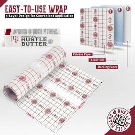 Hustle Butter Deluxe Hustle Butter Second Skin Tattoo Wrap - 6 Inches x 2.2 Yards - Transparent Adhesive Roll - Easy Application & Removal, Mess-Free Wrap - Breathable & Latex-Free - Small to Medium Tattoo Aftercare