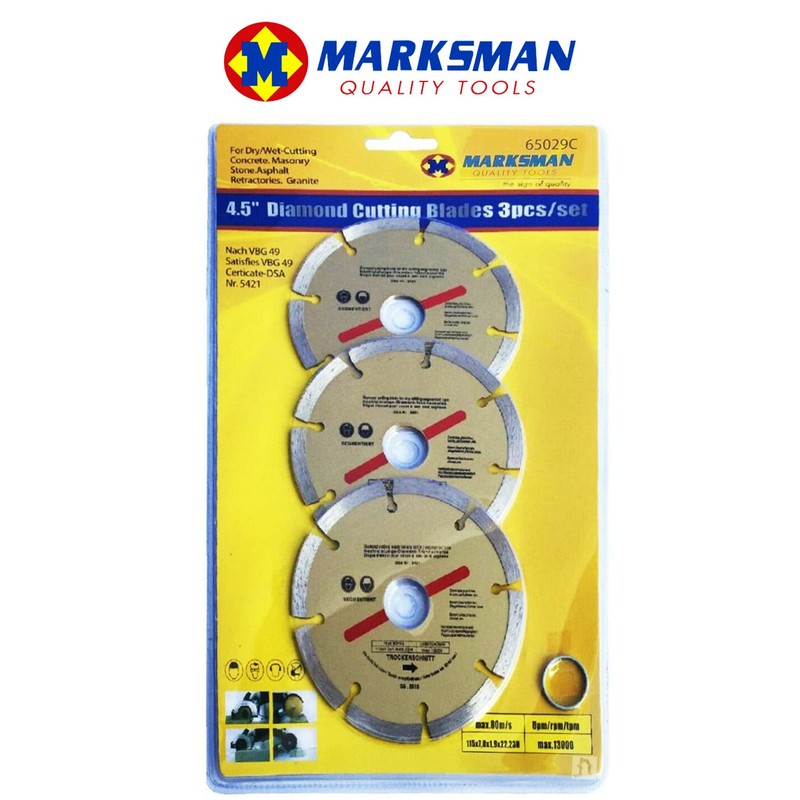 NTI 3 x MARKSMAN 4.5” Diamond Cutting 115mm Blades Disc