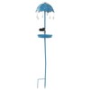 Solar Bird Feeder LED Floor Lamp with Feeding Tray Umbrella
