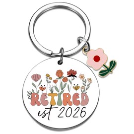 QUIHUD Retirement Gifts For Women 2026 Farewell Gifts For Coworkers Teacher Keychain Funny Retirement Gift Basket For Women