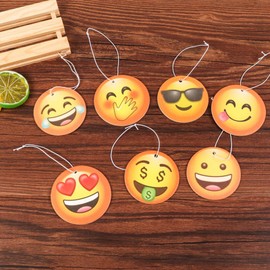 KALUROIL 14 PCS Duftbaum Auto Lustig Erlebe eine frische Fahrt smiley paper Auto-Duft und Lufterfrischer in einem - 14 verschiedene Düfte!