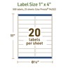 Avery Dissolvable Rectangle Labels, Sure Feed Technology, 1" x 4",