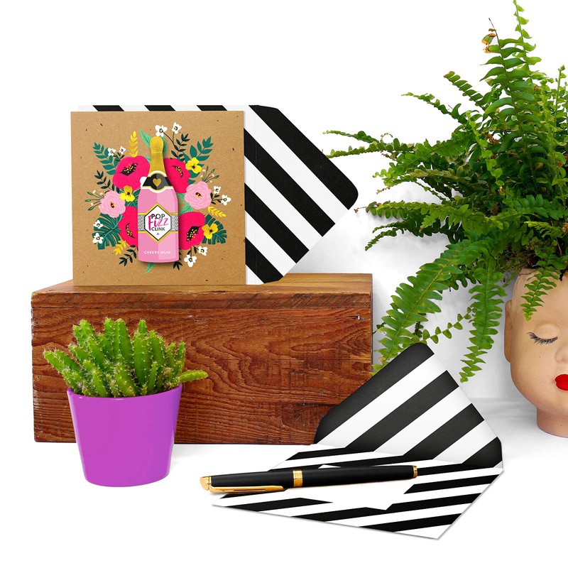 Tache Cheers Premium Handmade FSC® Certified Greeting Card with Envelope.