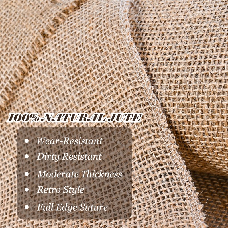 Cieex Jute Table Runner, Jute Ribbon Table Runner, 30 cm