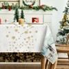 Artoid Mode Gold Snowflakes Trees Deer Christmas Table Cloth, Rectangular