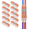 DIANN 10pcs Lever Wire Connectors 2 Circuit Inline Splices Electrical