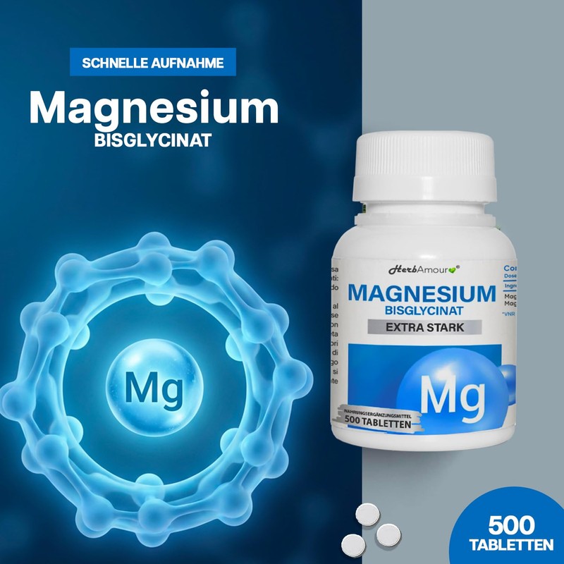 Magnesium Bisglycinate Glycinate Dietary Supplement | 500 Mini Tablets |