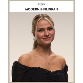 LUUK LIFESTYLE Filigree Necklace with Simple Pendant Made of Waterproof Stainless Steel, 50 cm, Gift for Girlfriend, Lucky Charm Symbol, Chain, Stainless Steel