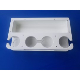 Ocean Breeze Marine Accessories Starboard Extra Large 4 Cup Drink Holder With Large Storage Box (1/2" Starboard)