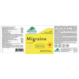 Provita Migraine - Natural Herbal Solution for Headaches, Prevent & Reduce Severity of Migraines (60 Capsules)