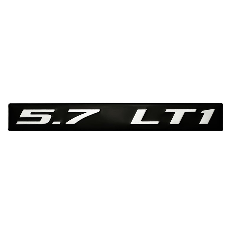 ERPART 5.7 LT1 Silver on Black Highly Polished Real Aluminum