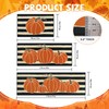 SHACOS Fall Orange Pumpkins Black Beige Stripes Kitchen Rug Sets
