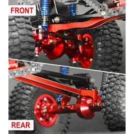McCue RC Praying Mantis Link Tucked Inward Links High Clearance Links for Axial 1/24 SCX24 Gladiator AXI00005 RC Crawler Upgrade Parts - 5 PCS (Red)