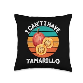 Vintage I Can't I Have Tamarillo Lover Retro Tamarillo Fruit Throw Pillow, 16x16, Multicolor