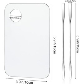 Vin Beauty 2 paletas de cosméticos acrílicas con 2 herramientas de espátula, paleta de maquillaje, bandeja de mezcla para aplicar para base, sombra de ojos, pintalabios, arte de uñas, mezcla profesional de pigmentos