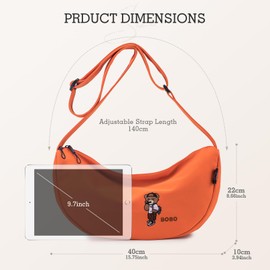 BAGROUPS Half Moon Women's Shoulder Bag Women's Shoulder Bag Half Moon Waterproof Nylon Adjustable Strap for Daily Use, Green