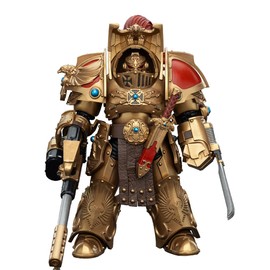 JOYTOY Action Figure 1/18 Warhammer The Horus Heresy Legio Custodes Aquilon Terminator Squad Aquilon with Infernus Firepike Collection Model Birthday Gifts