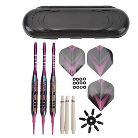 Soft Dart Set Prevent Slip Lightweight Portable Professional Darts with Storage Case for for Party Home Outdoor Colorful Purple