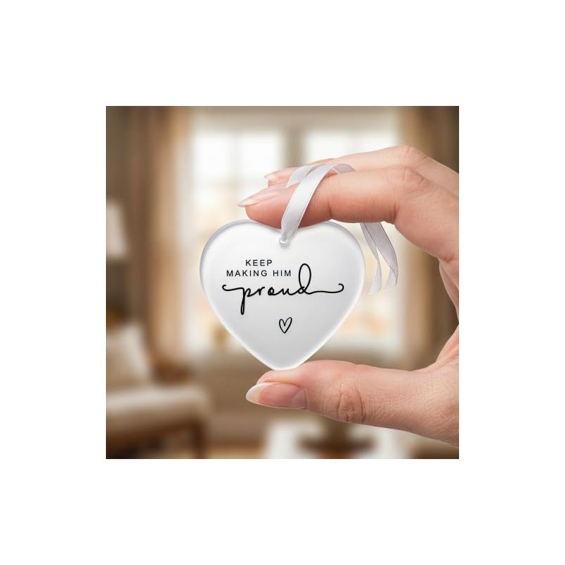 Solvio Keep Making Him Proud Memorial Gift, Heart-Shaped Keepsake