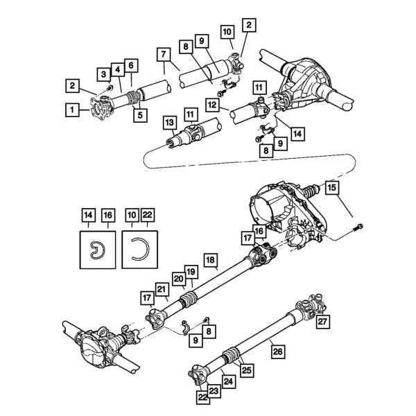 Mopar Genuine Mopar U-Joint Kit Front 5093820AB