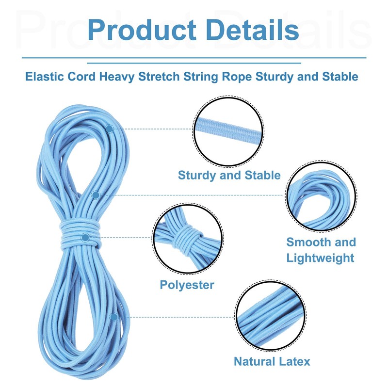 sourcing map Bungee Cord Elastic Cord Heavy Stretch String Rope