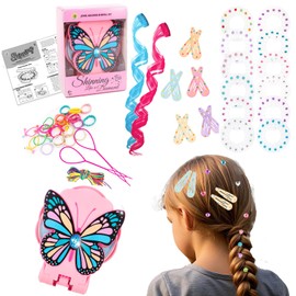 Vxcbad Hair Bedazzler Kit with 180 Sparkling Rhinestones, Hair Accessories, Sparkling Rhinestone Kit, Hair Braiding Machine for Kids, Girls Birthday Gift, Glitter Gifts