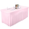Pink Table Skirts for Rectangle Tables 8ft Spandex Table Covers